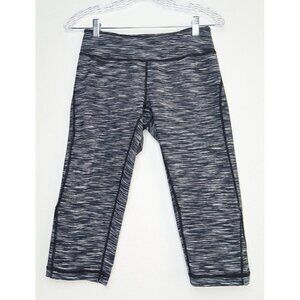 Zella Leggings Heather Spacedye Black Capri Length Womens Size M Athleisure EUC
